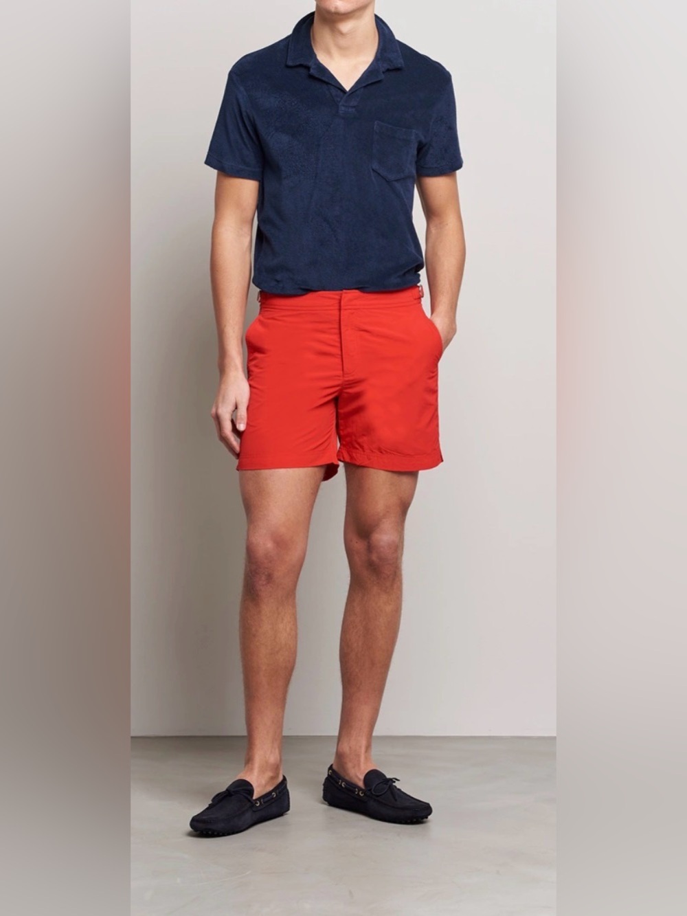 Orlebar Brown Men's Bulldog orange Shorts,Size 32,Made in Portugal